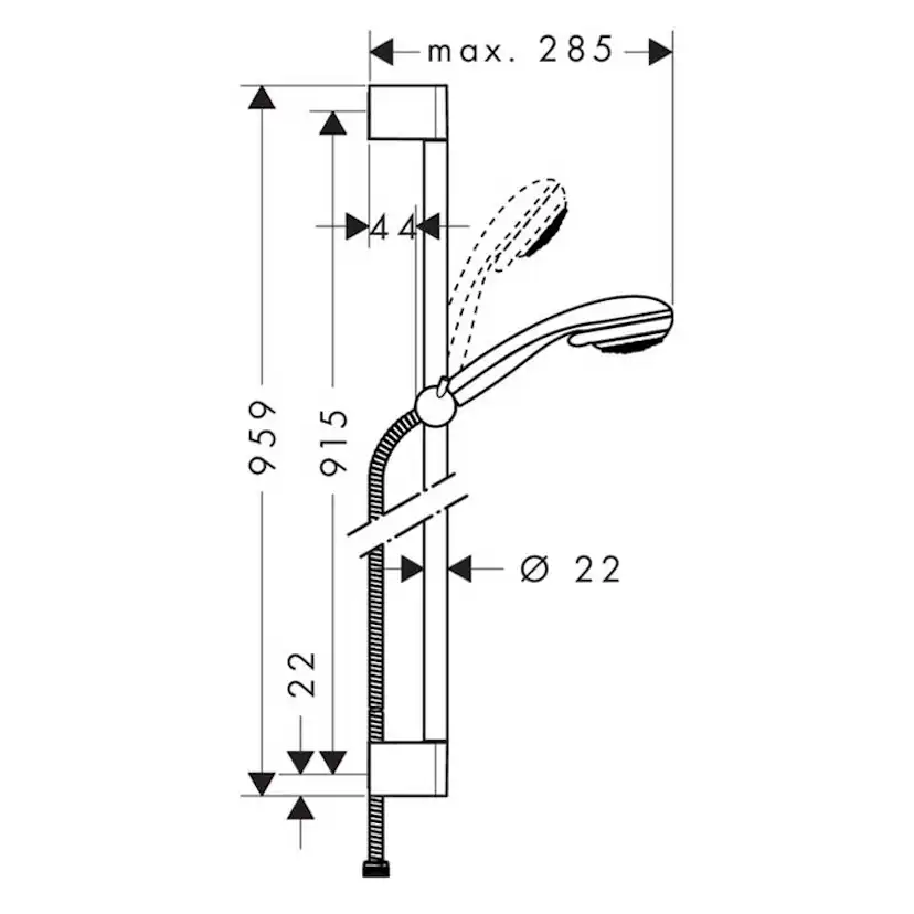 Duschset Hansgrohe Crometta 85 Vario 90 cm