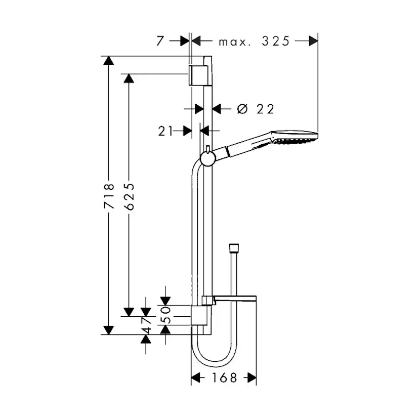 Duschset Hansgrohe Raindance Select E 120 Vit/Krom