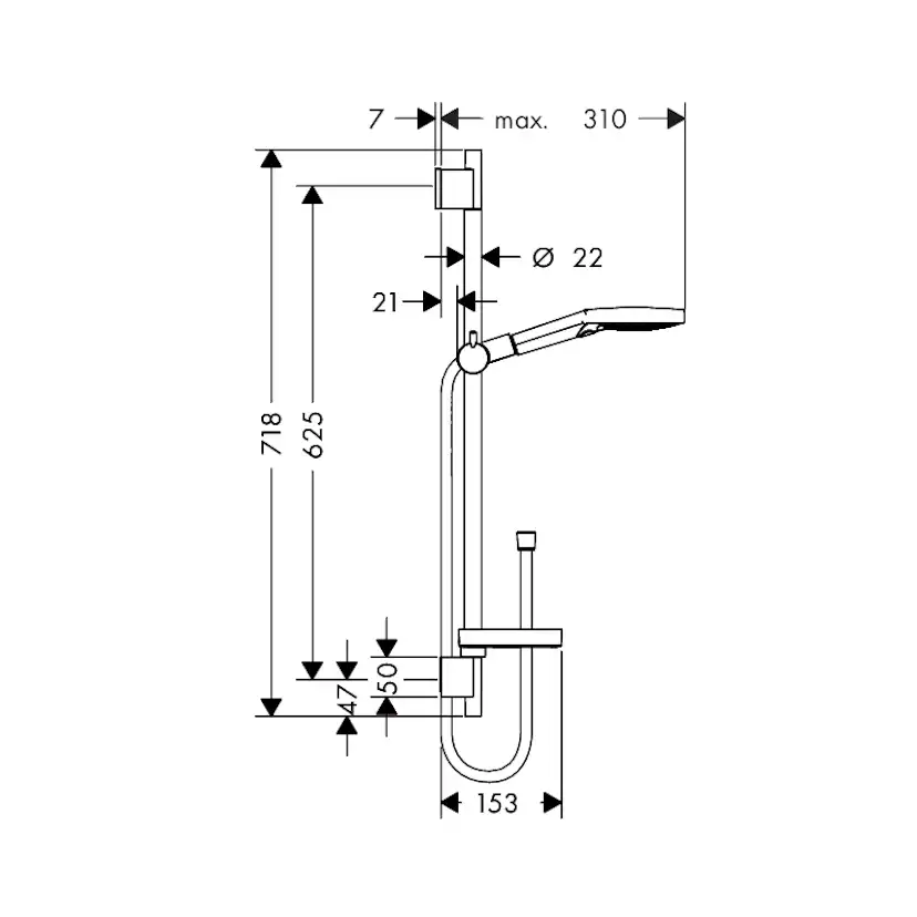 Duschset Hansgrohe Raindance Select S 120 3jet 65 cm