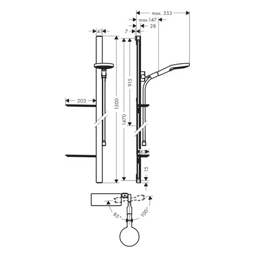 Duschset Hansgrohe Raindance Select S 120 3jet 150