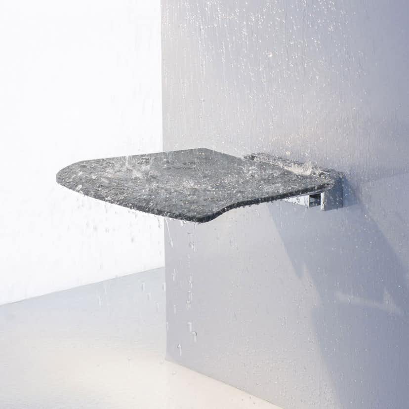 Duschsits Smedbo Outline FK414 Krom med Mörgrå Sits