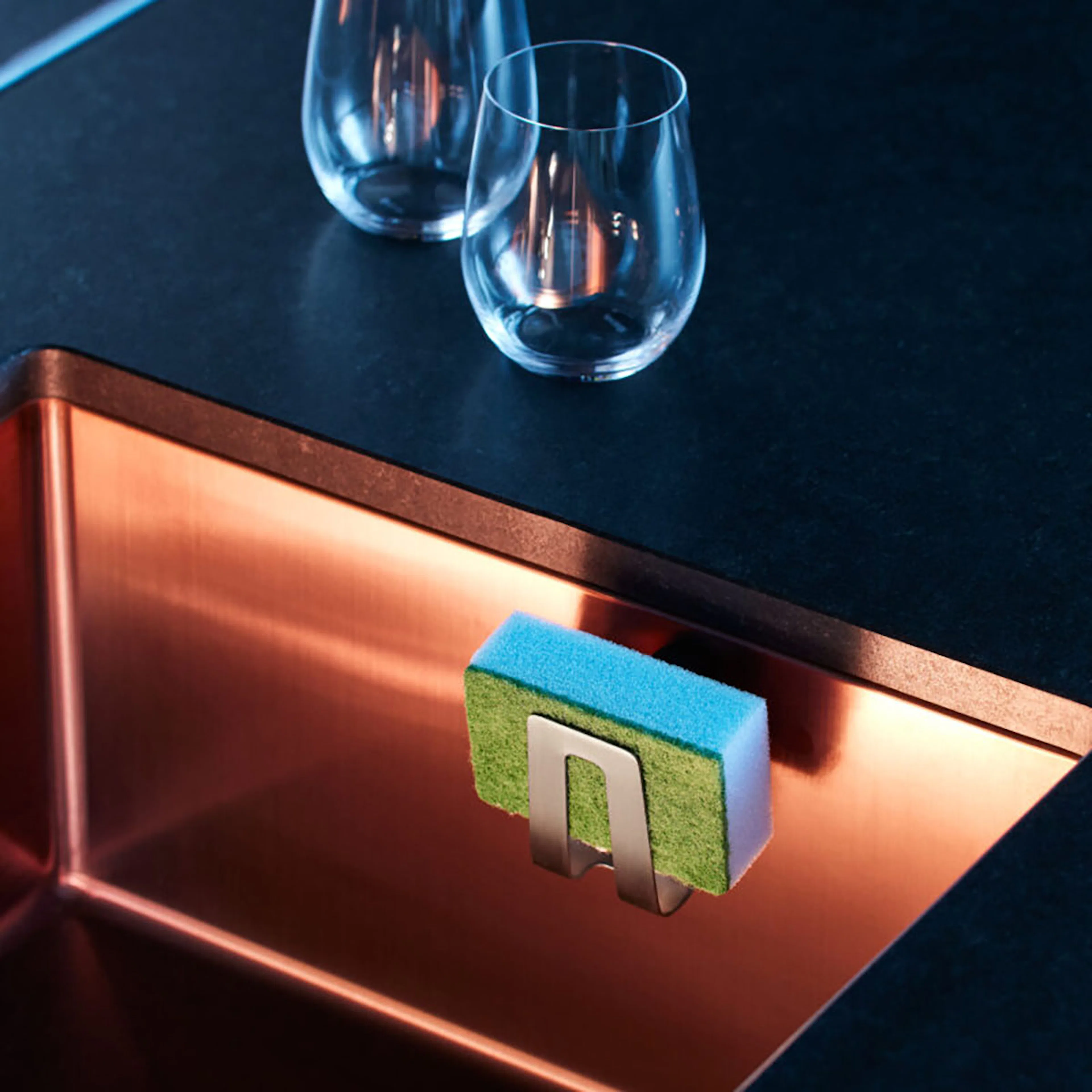 Disksvamphållare Happy Sinks Magnetisk Rostfritt Stål för Diskbänk & Diskho