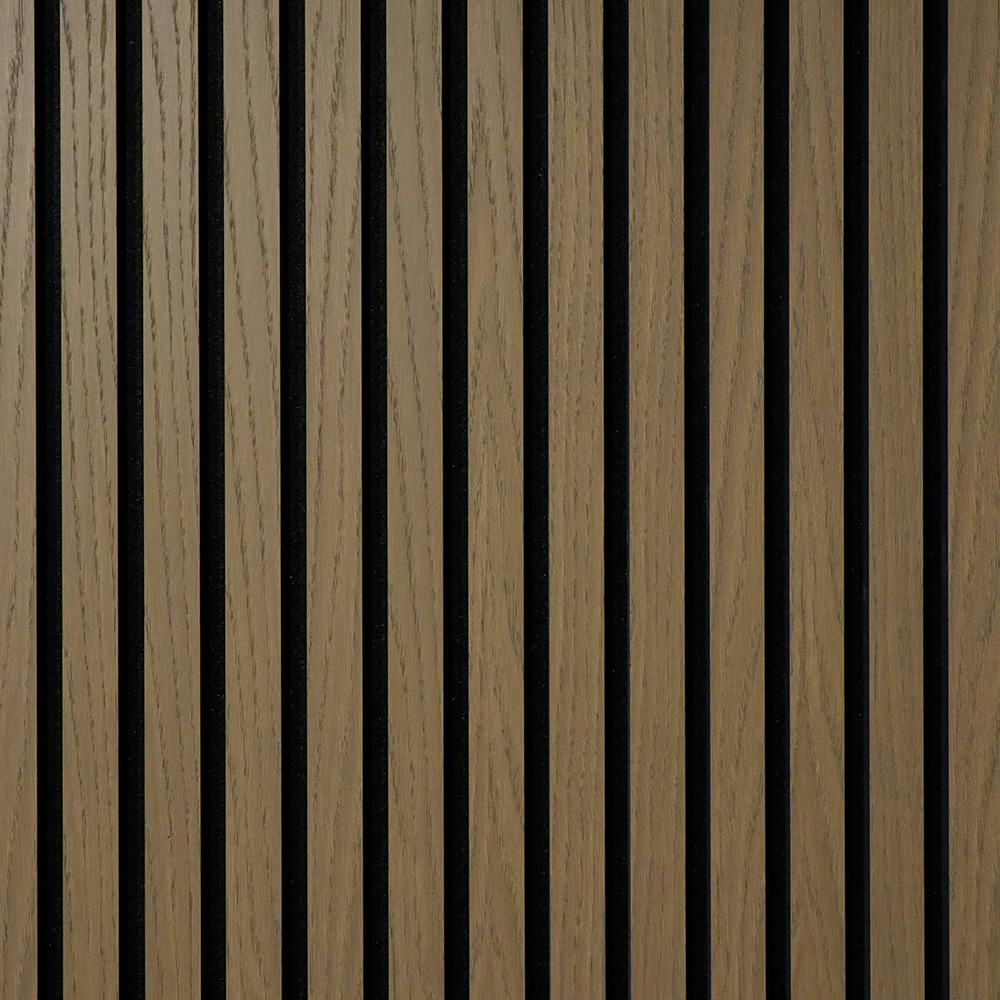 Akustikpanel Wood on wall Ek Gråbrunlackad
