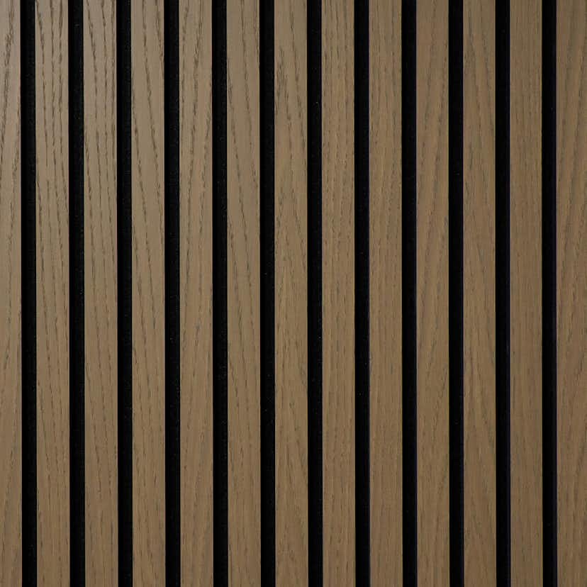 Akustikpanel Wood on wall Ek Gråbrunlackad