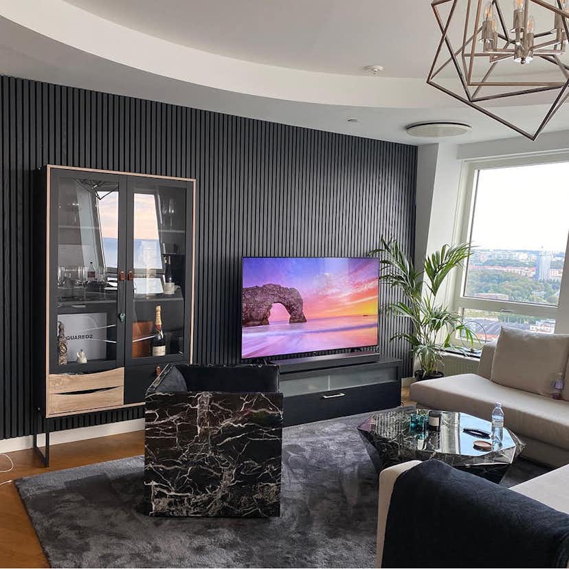 Akustikpanel Wood on wall Ek Grålackad