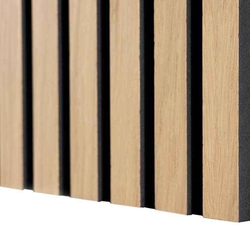 Akustikpanel Wood on wall Ek Ljuslackad