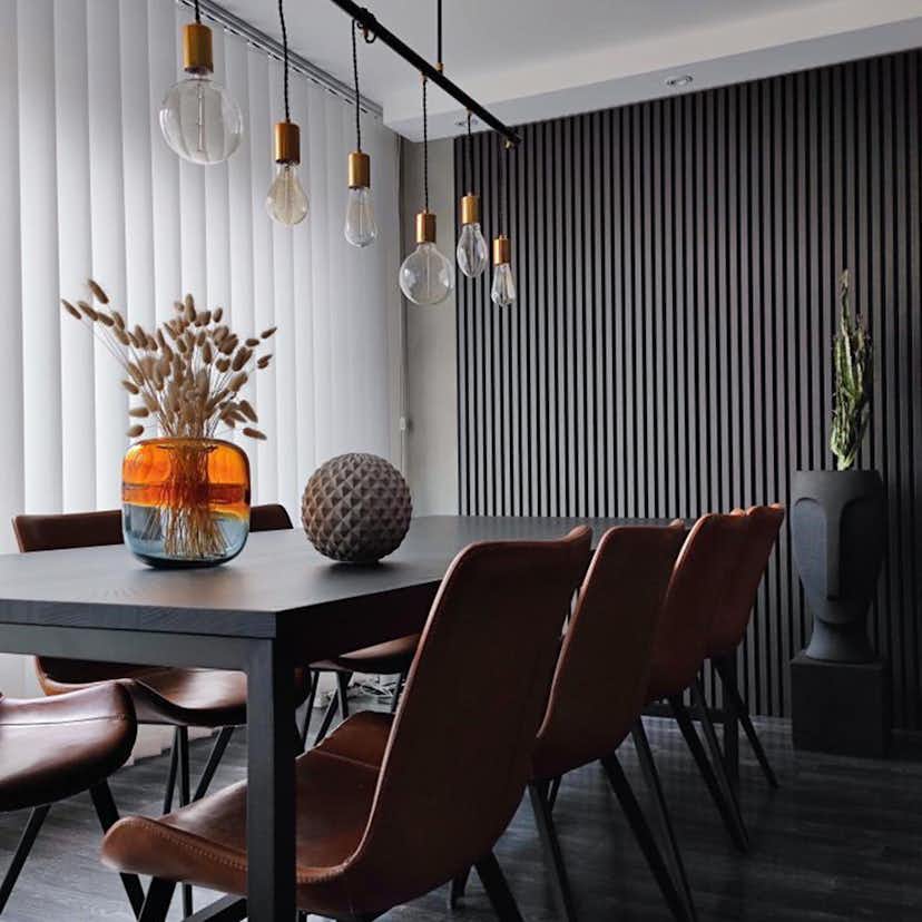 Akustikpanel Wood on wall Ek Svartlackad