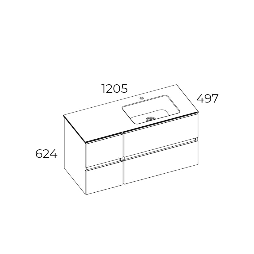 Tvättställsskåp Swebad Hemavan 120 cm