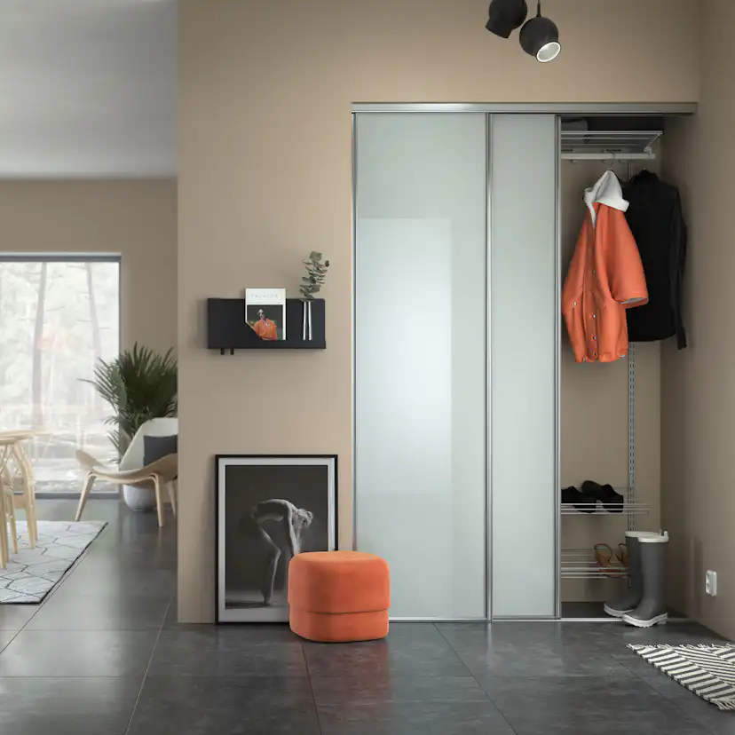 Skjutdörr Lundbergs Entry Vitt Glas