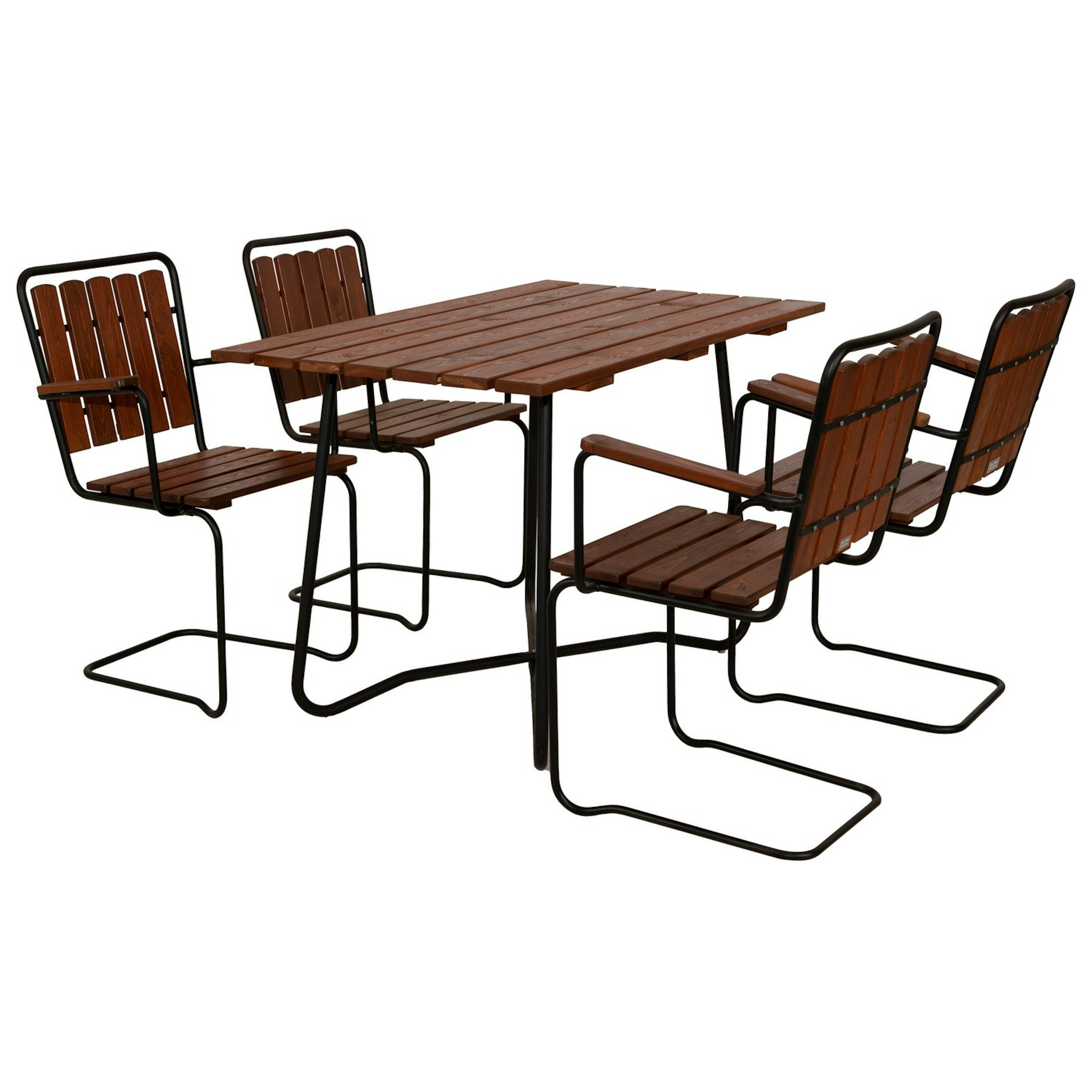 Matgrupp Utomhus Eden Wood Wilma med 4 Utefåtöljer