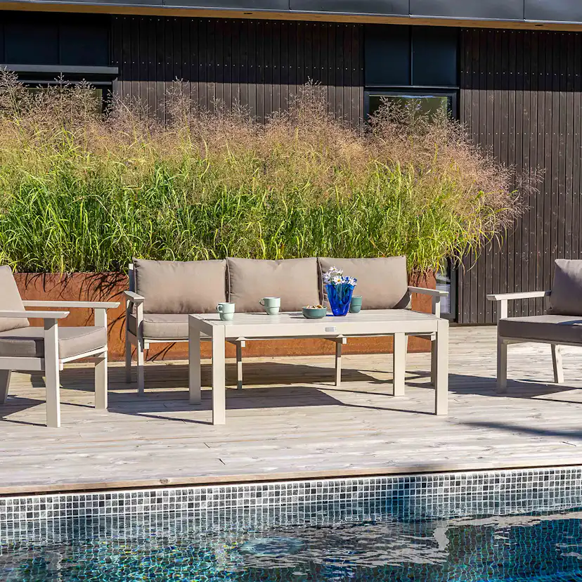 Loungegrupp Utomhus Eden Wood Ransvik inkl Dynor Greige Svensk Norrlandsfuru FSC