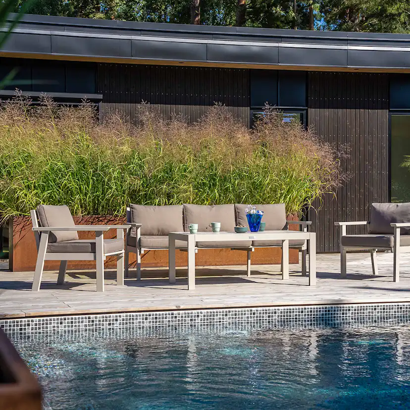 Loungegrupp Utomhus Eden Wood Ransvik inkl Dynor Greige Svensk Norrlandsfuru FSC