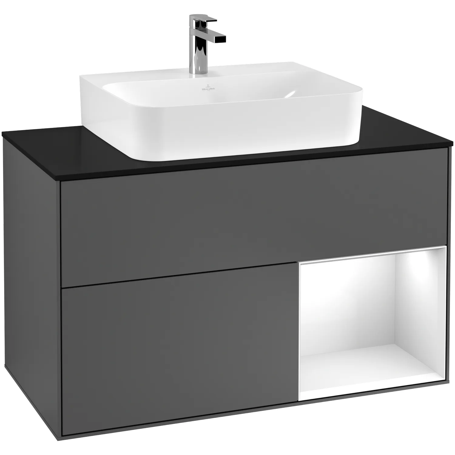 Tvättställsskåp Villeroy & Boch Finion med 2 Lådor Hylla och Bänkskiva för Centrerat Tvättställ