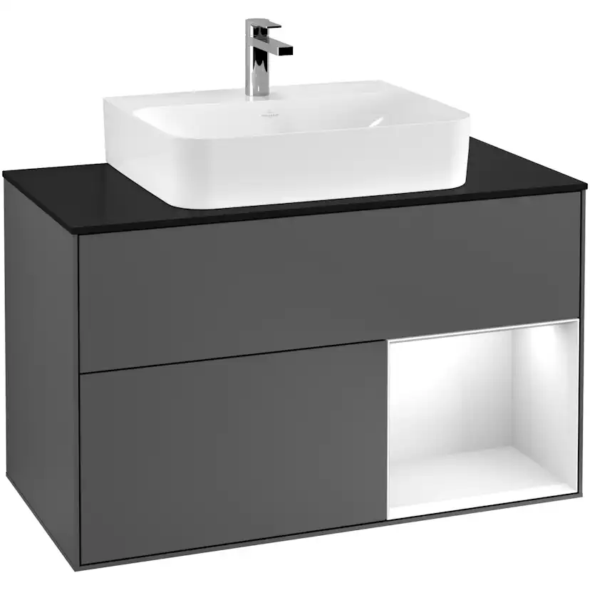 Tvättställsskåp Villeroy & Boch Finion med 2 Lådor Hylla och Bänkskiva för Centrerat Tvättställ