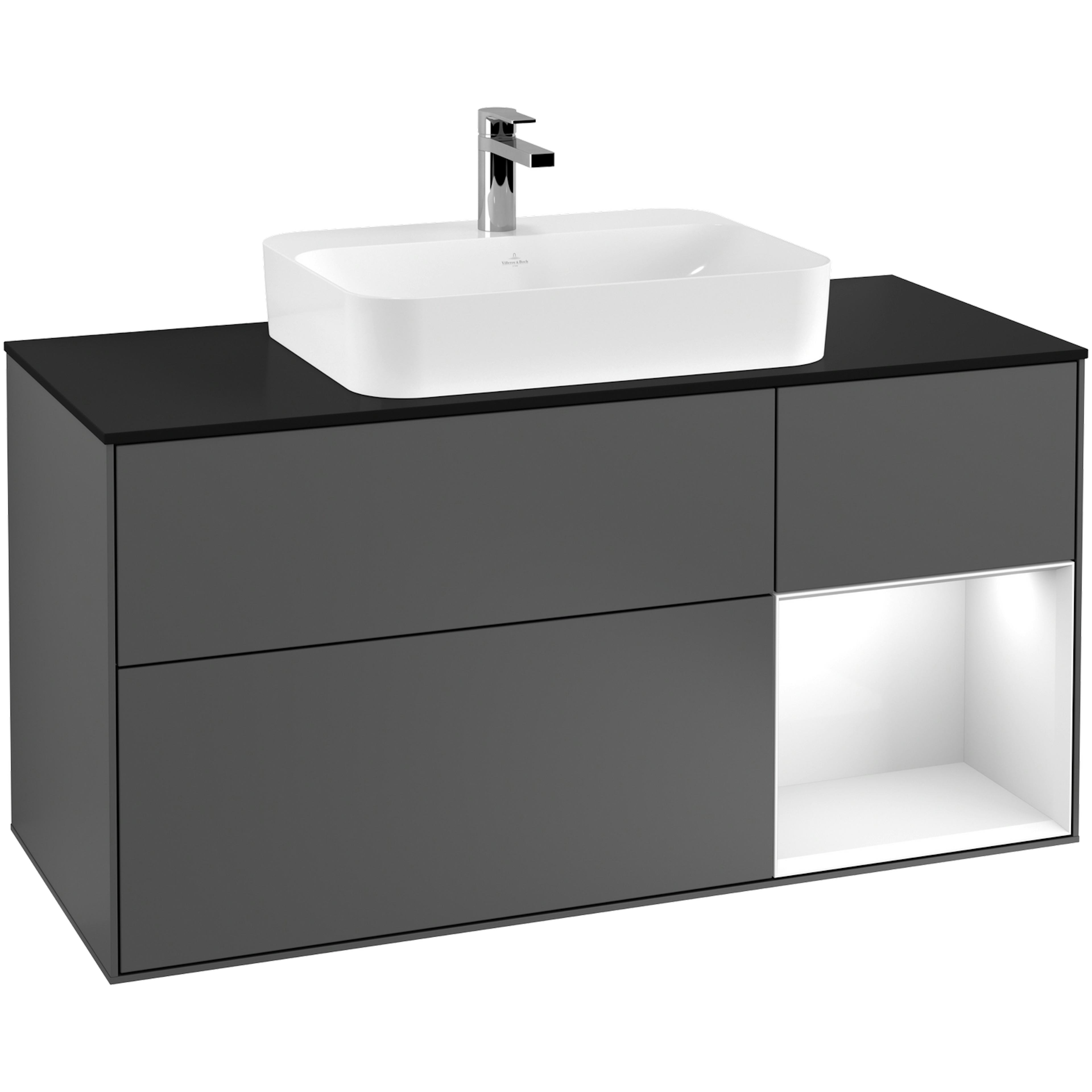 Tvättställsskåp Villeroy & Boch Finion med 3 Lådor Hylla och Bänkskiva för Ytmonterat Tvättställ