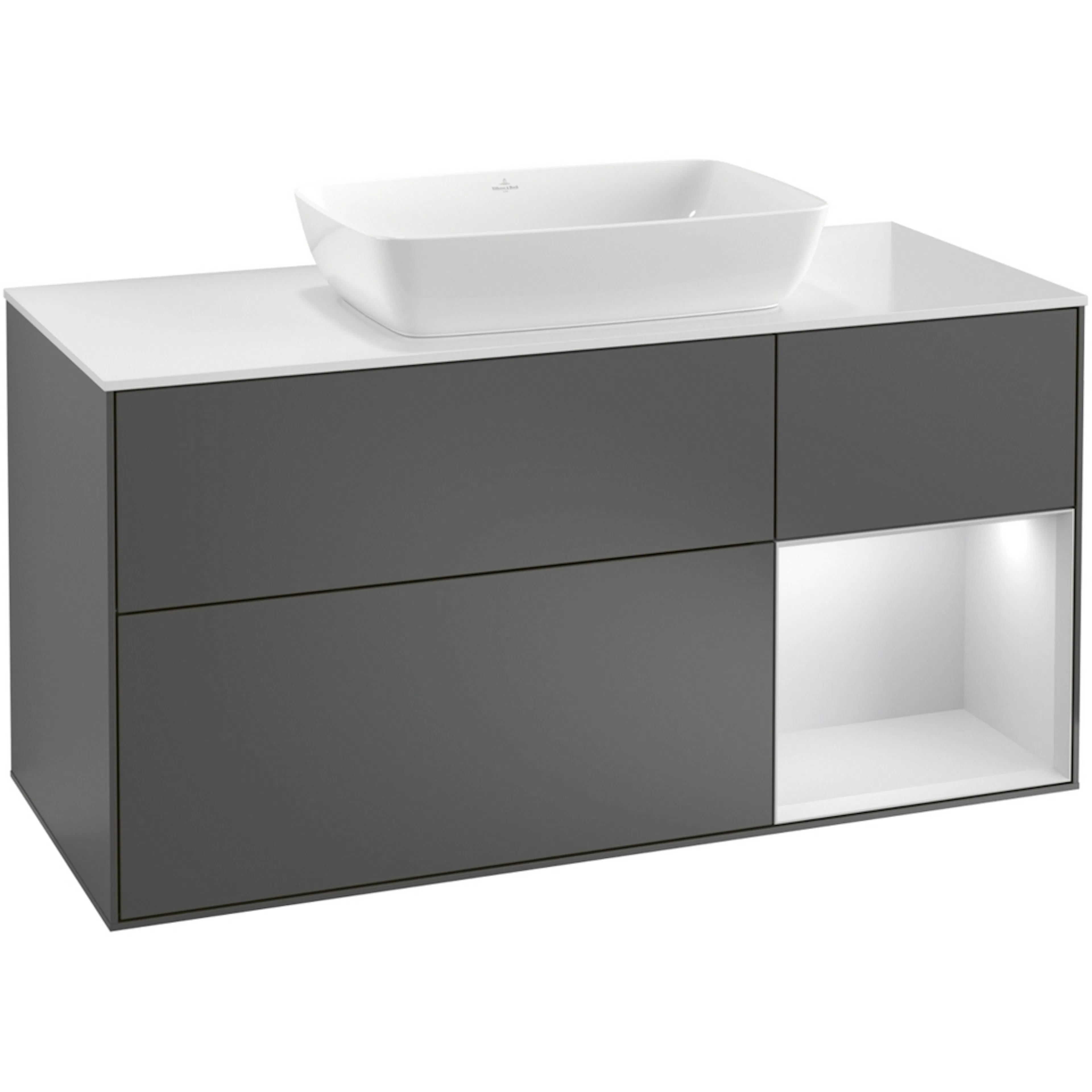 Tvättställsskåp Villeroy & Boch Finion med 3 Lådor Hylla och Bänkskiva för Fristående Tvättställ från Artis & Collaro