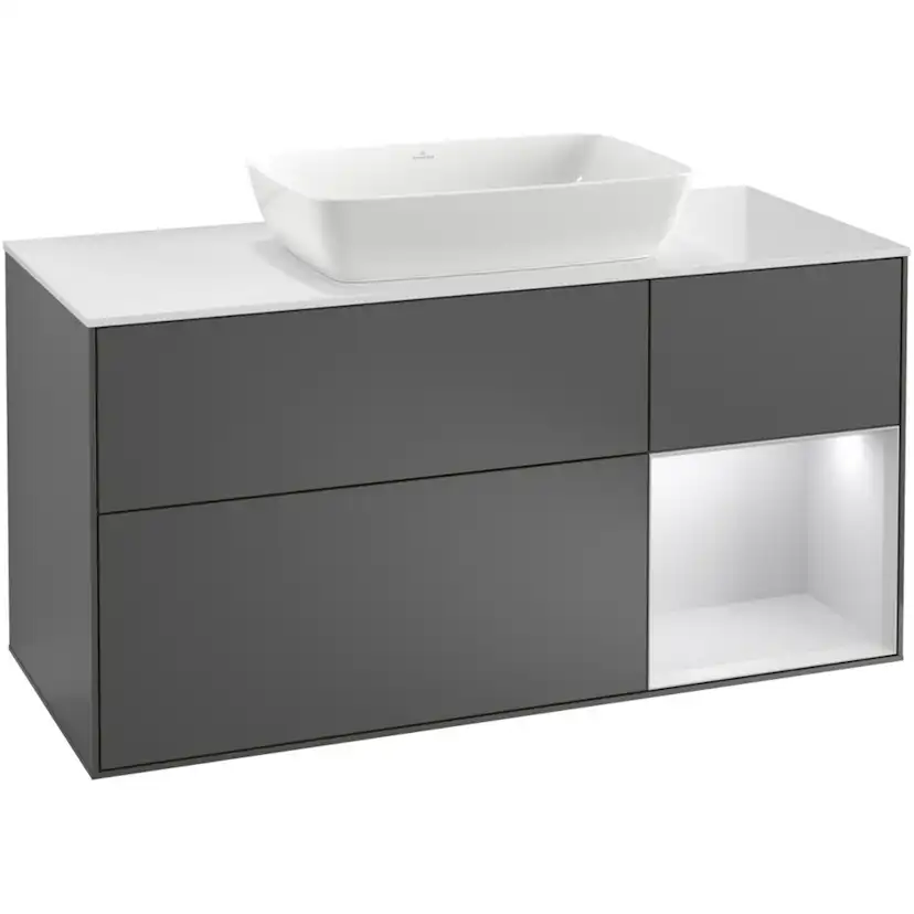 Tvättställsskåp Villeroy & Boch Finion med 3 Lådor Hylla och Bänkskiva för Fristående Tvättställ från Artis & Collaro