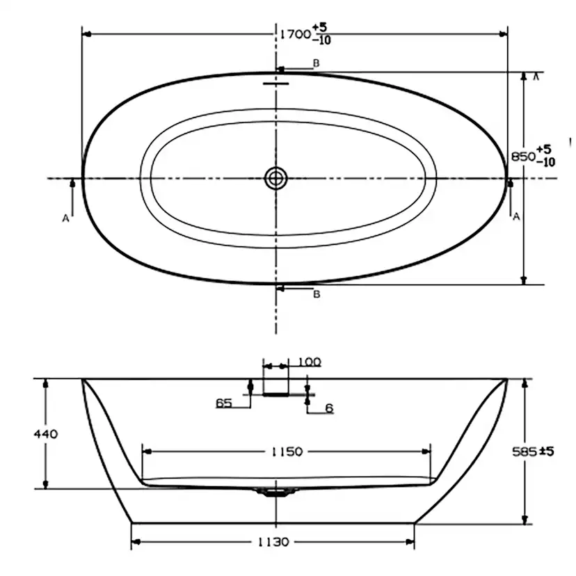 Badkar Strømberg Fermo 1700 mm