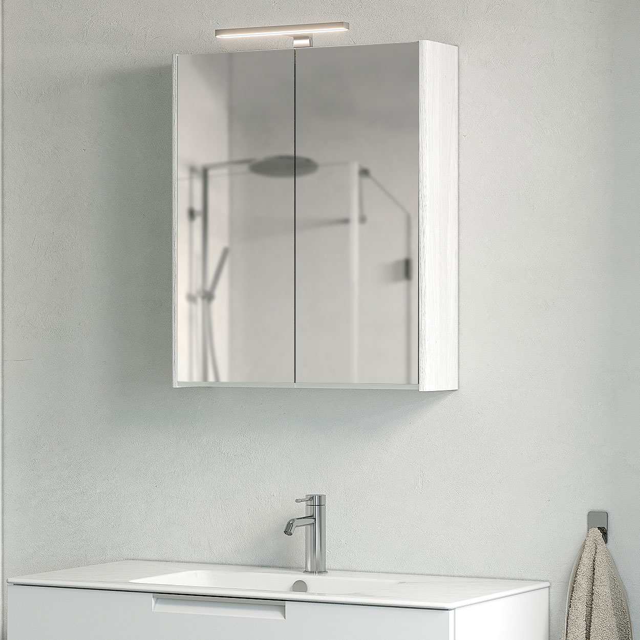 Spegelskåp Macro Design Heart med T-Belysning LED