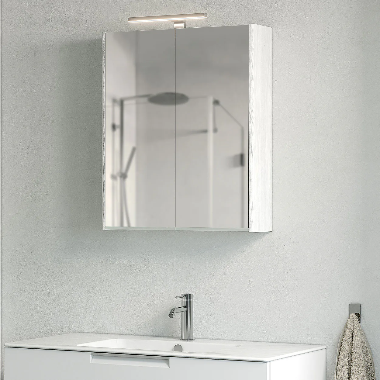 Spegelskåp Macro Design Heart med T-Belysning LED