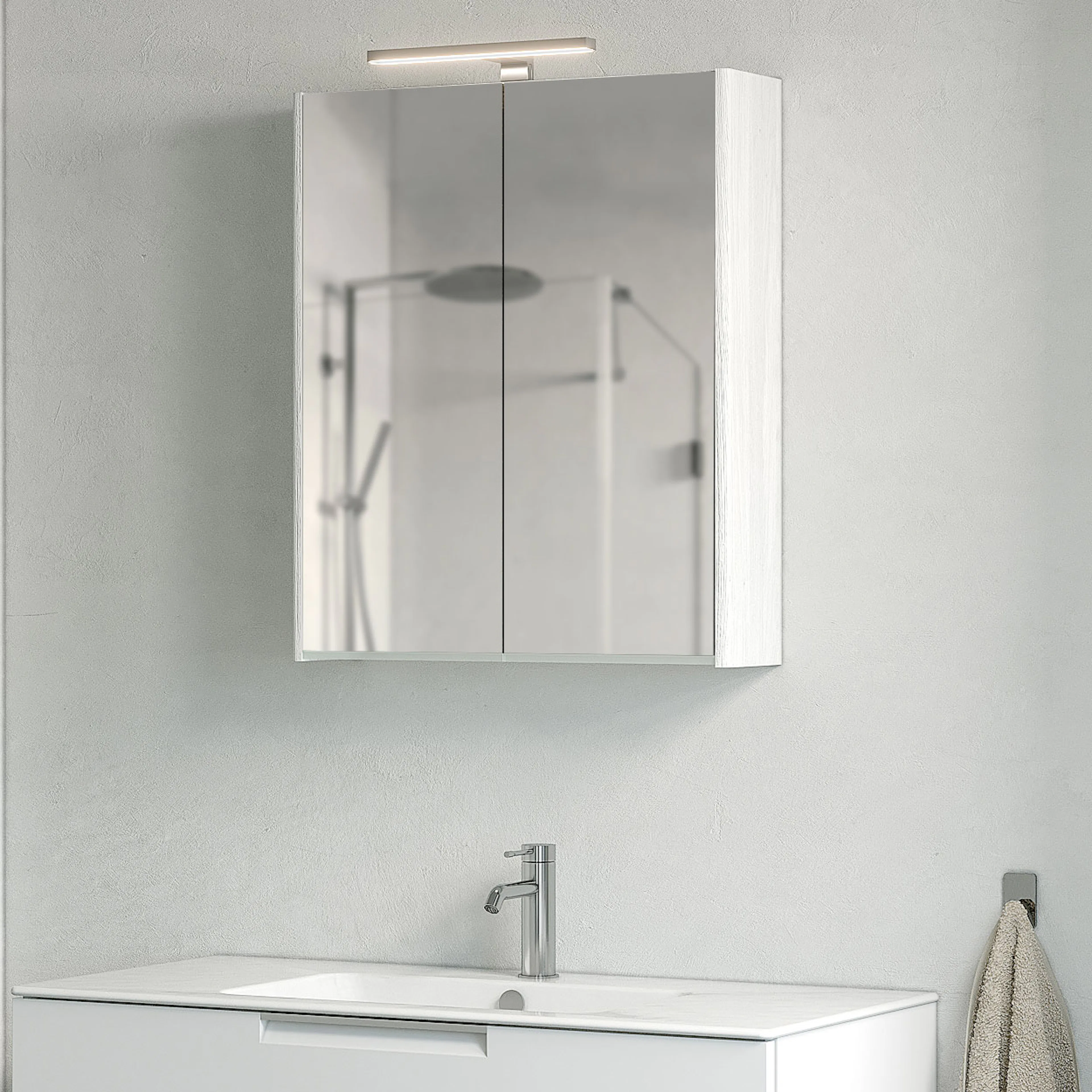 Spegelskåp Macro Design Heart med T-Belysning LED