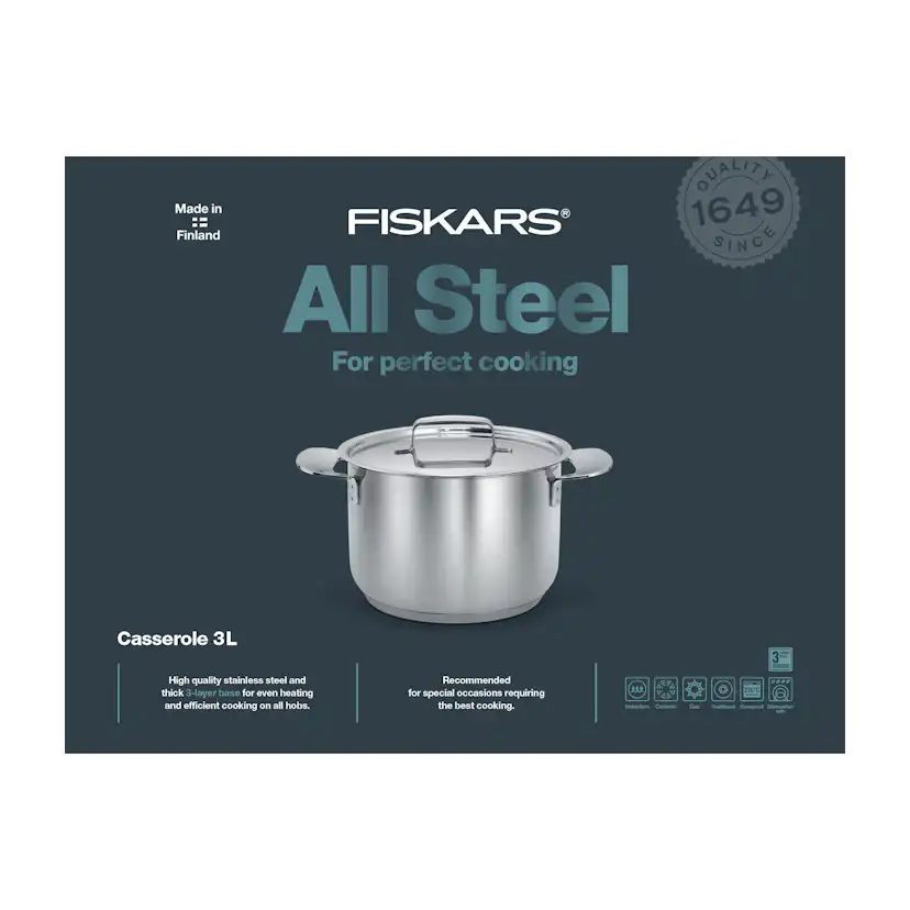 Gryta Fiskars All Steel 18 cm