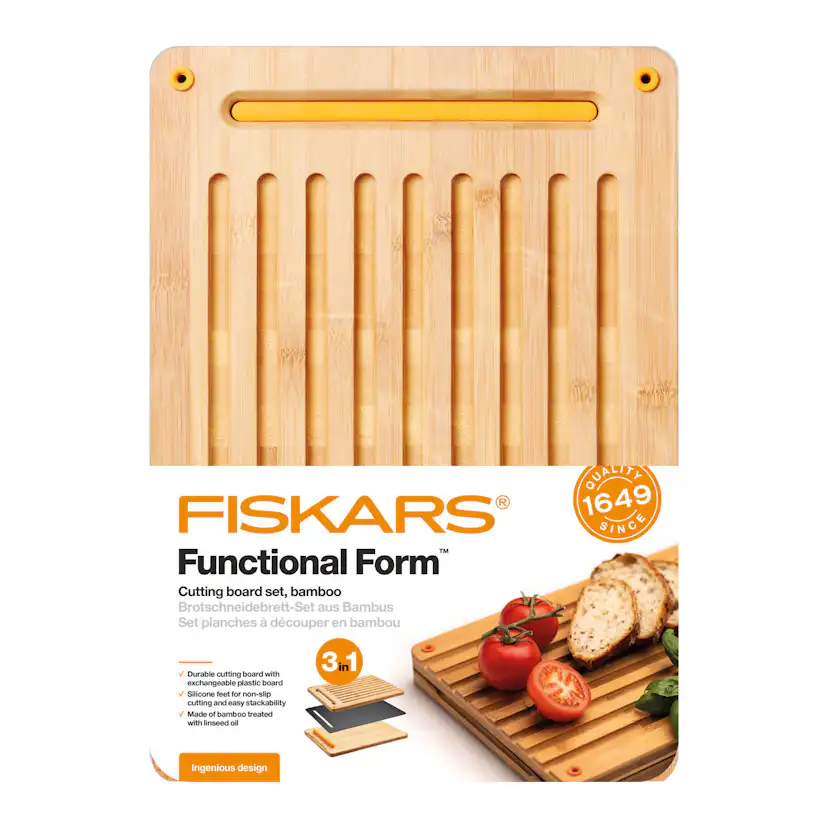 Skärbräda Fiskars Functional Form Bambu 3 delar