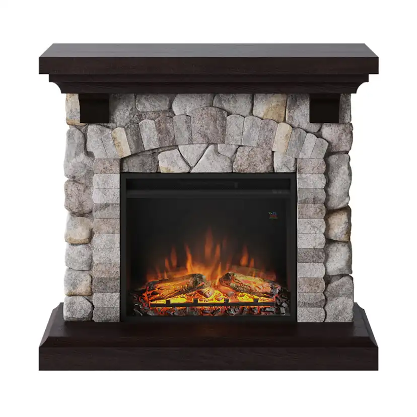 Elektrisk Kamin Tagu Reino Rock Grå Skorstensfri Elkamin 1500W