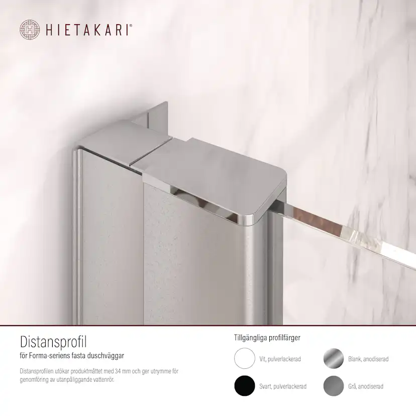 Distansprofil Hietakari för Duschvägg Forma Fast Vit