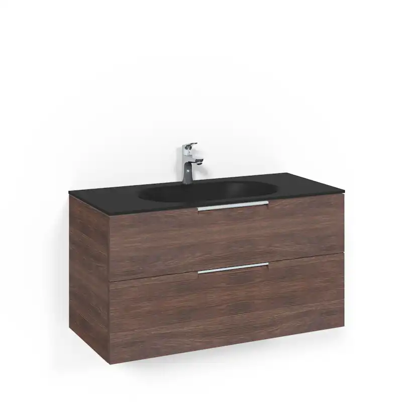 Tvättställsskåp Macro Design Crown Grip Med Glastvättställ