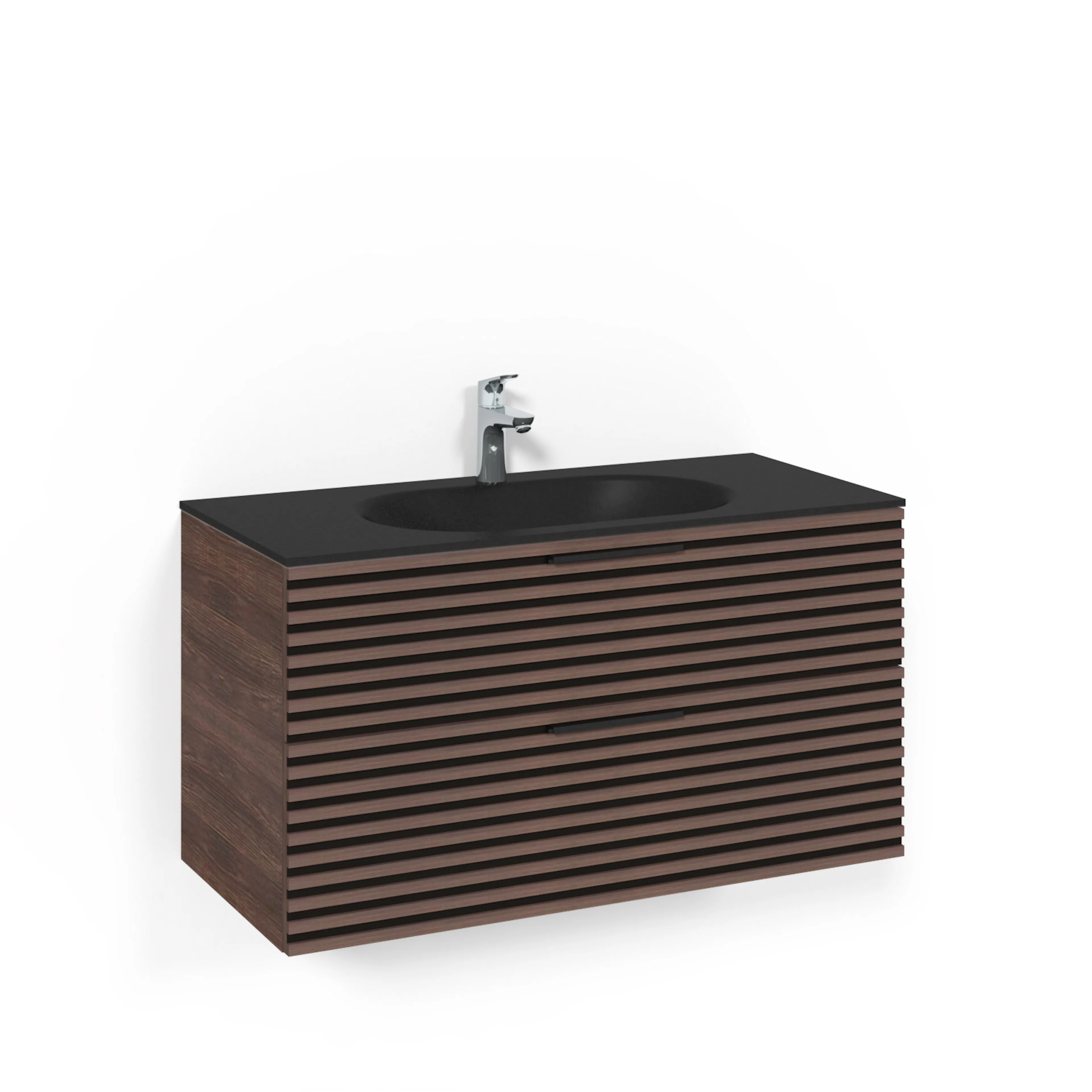 Tvättställsskåp Macro Design Crown Stripe Med Glastvättställ