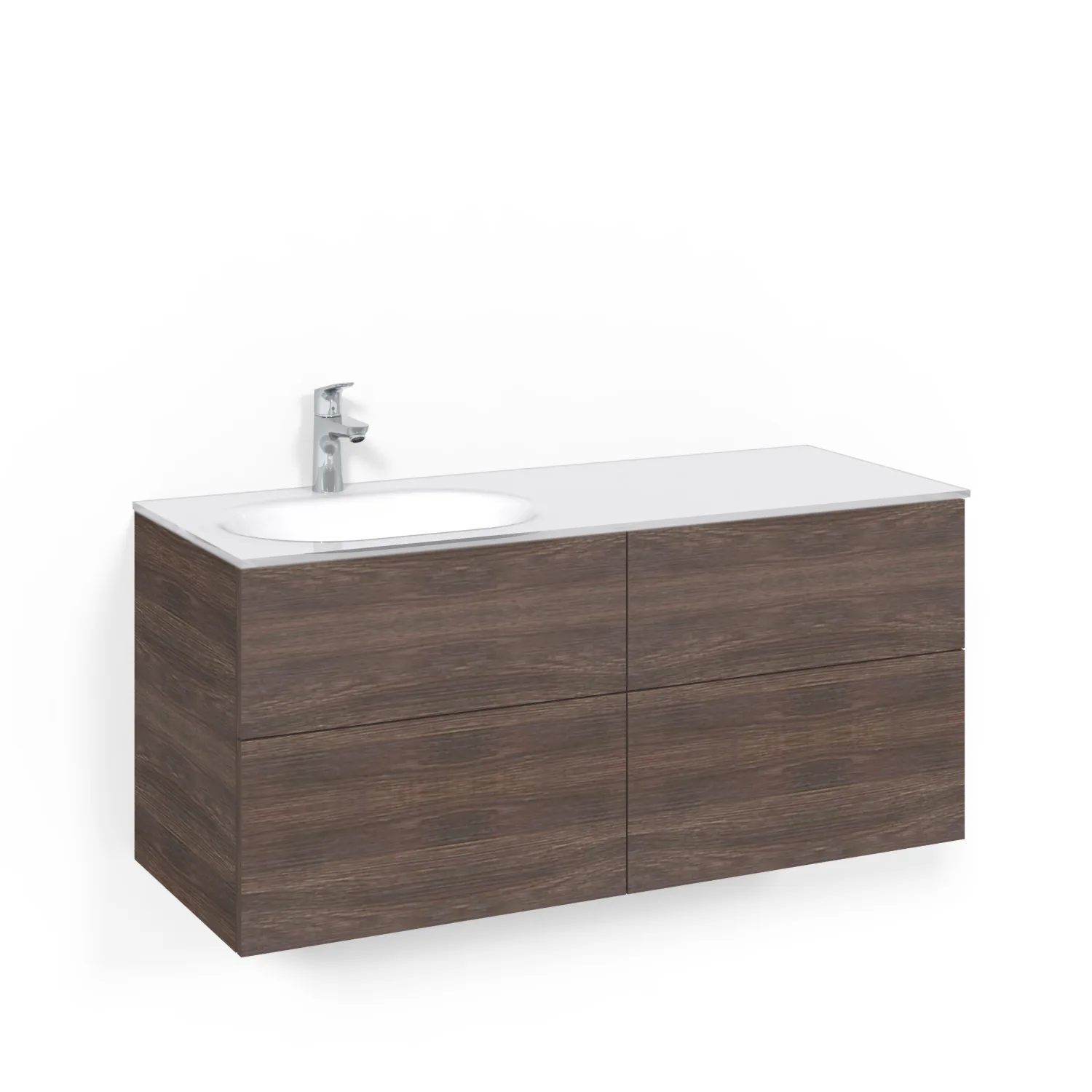 Tvättställsskåp Macro Design Crown Push Open Med Glastvättställ