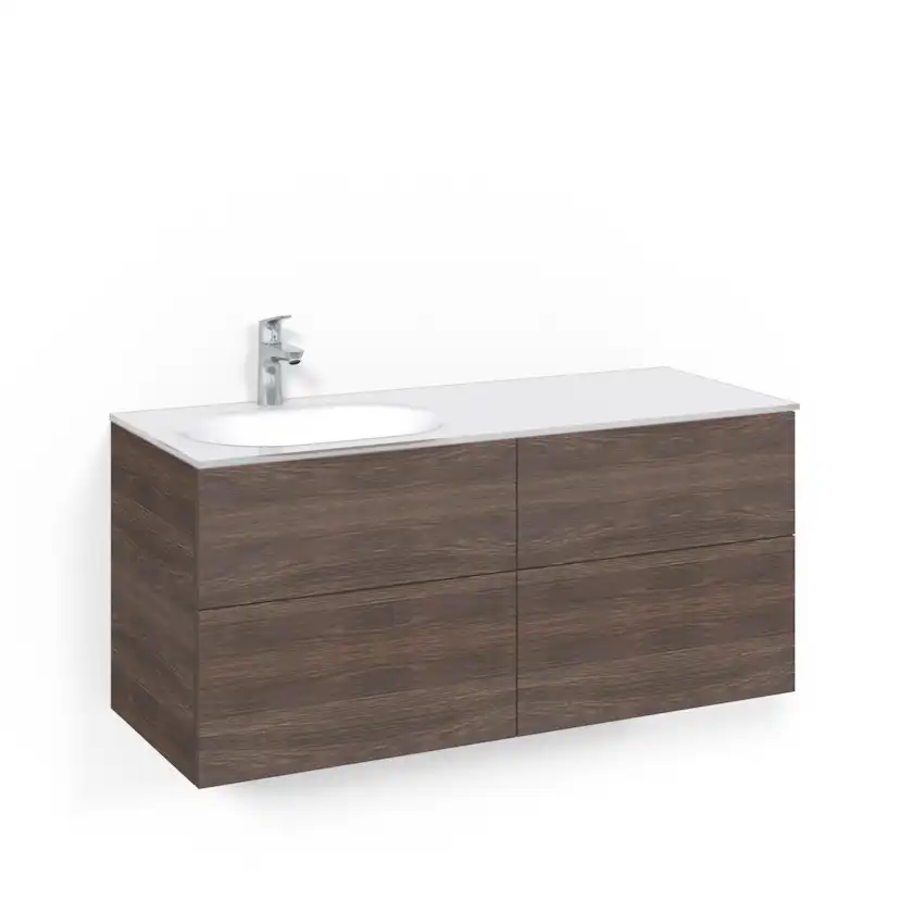 Tvättställsskåp Macro Design Crown Push Open Med Glastvättställ