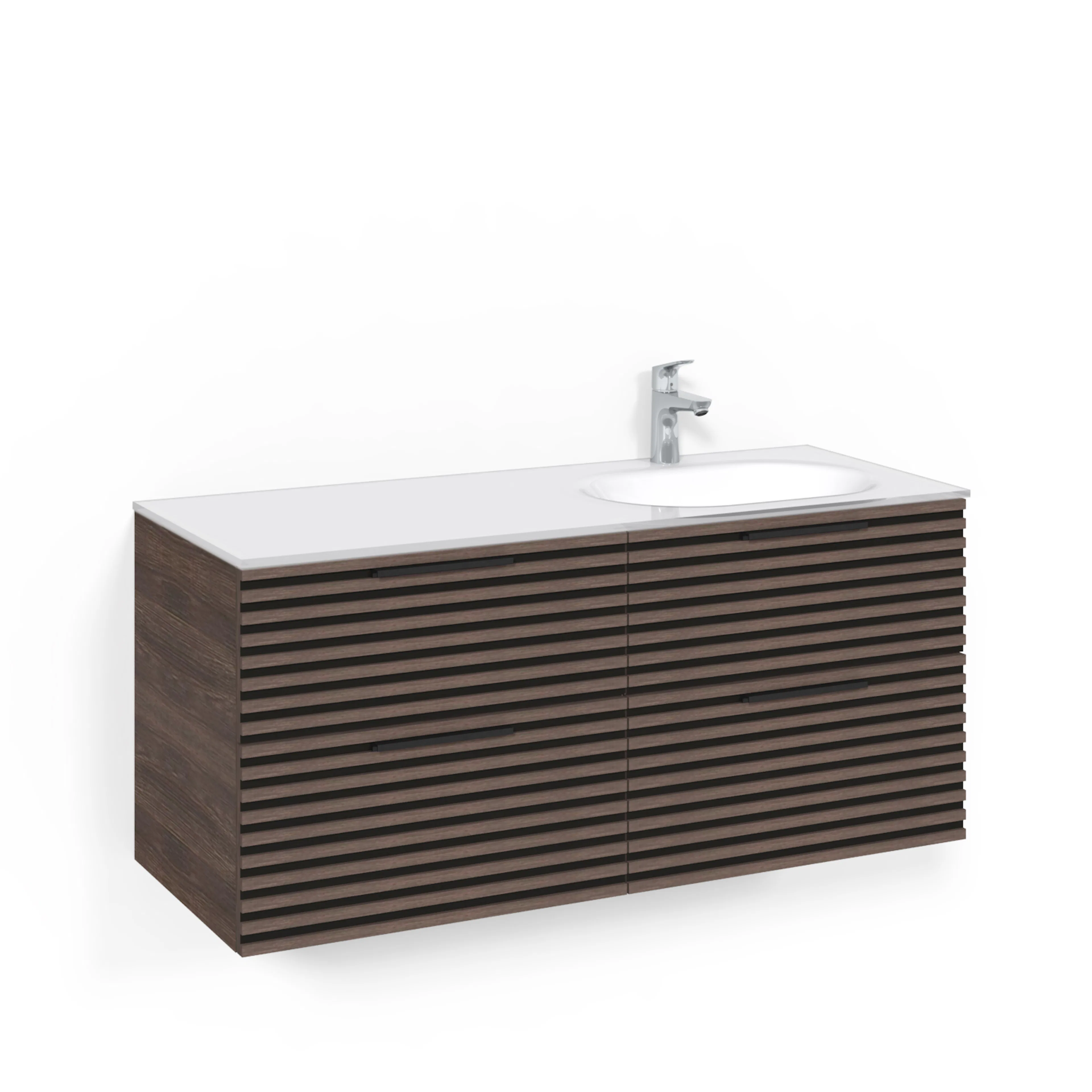 Tvättställsskåp Macro Design Crown Stripe Med Glastvättställ