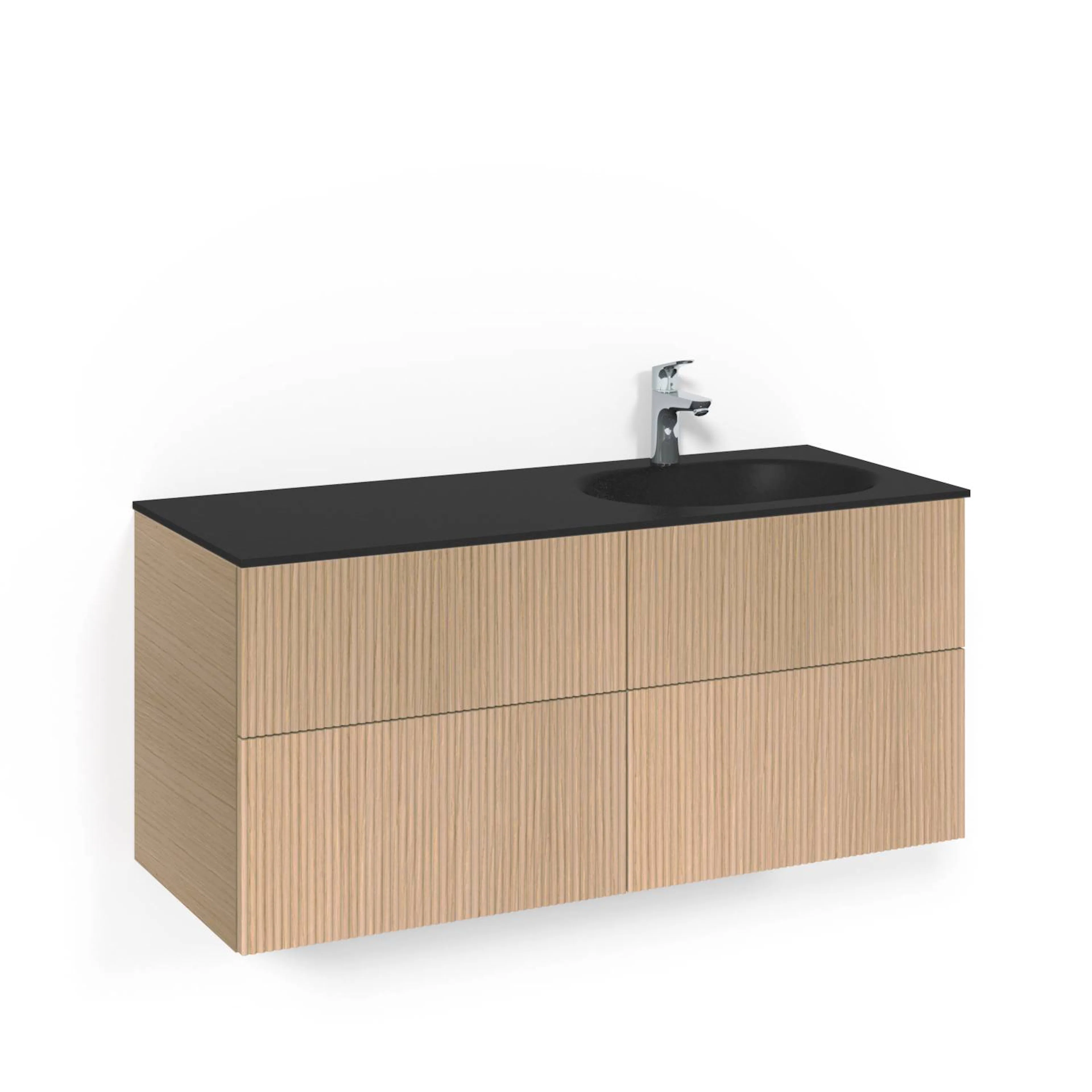 Tvättställsskåp Macro Design Crown Line med Glastvättställ