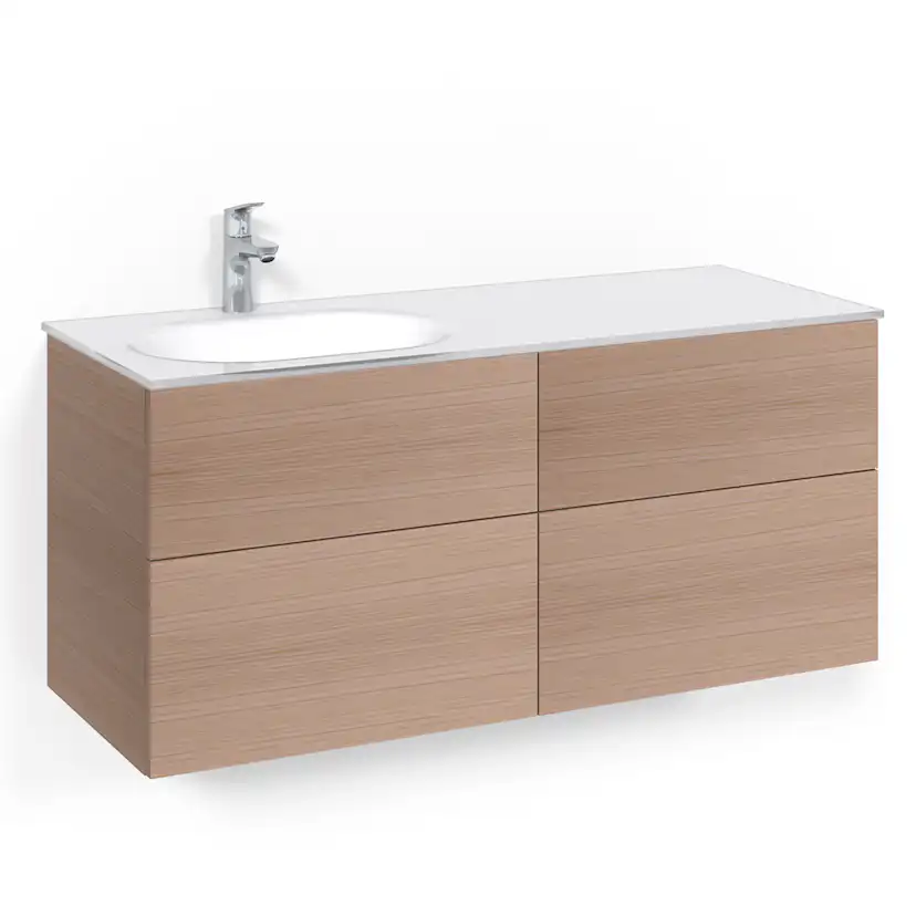 Tvättställsskåp Macro Design Crown Push Open Med Glastvättställ