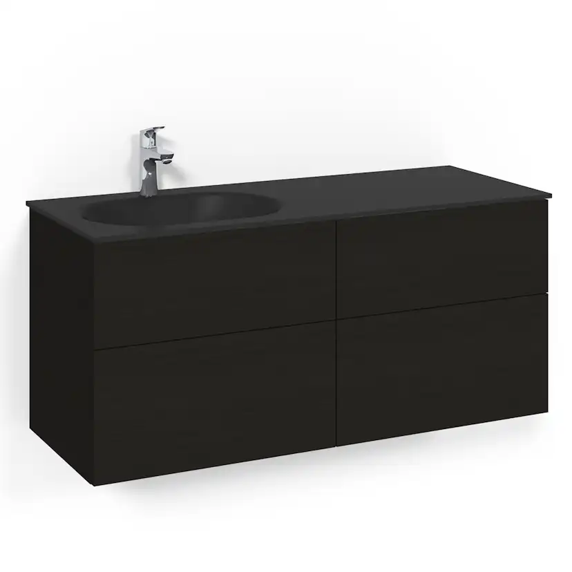 Tvättställsskåp Macro Design Crown Push Open Med Glastvättställ