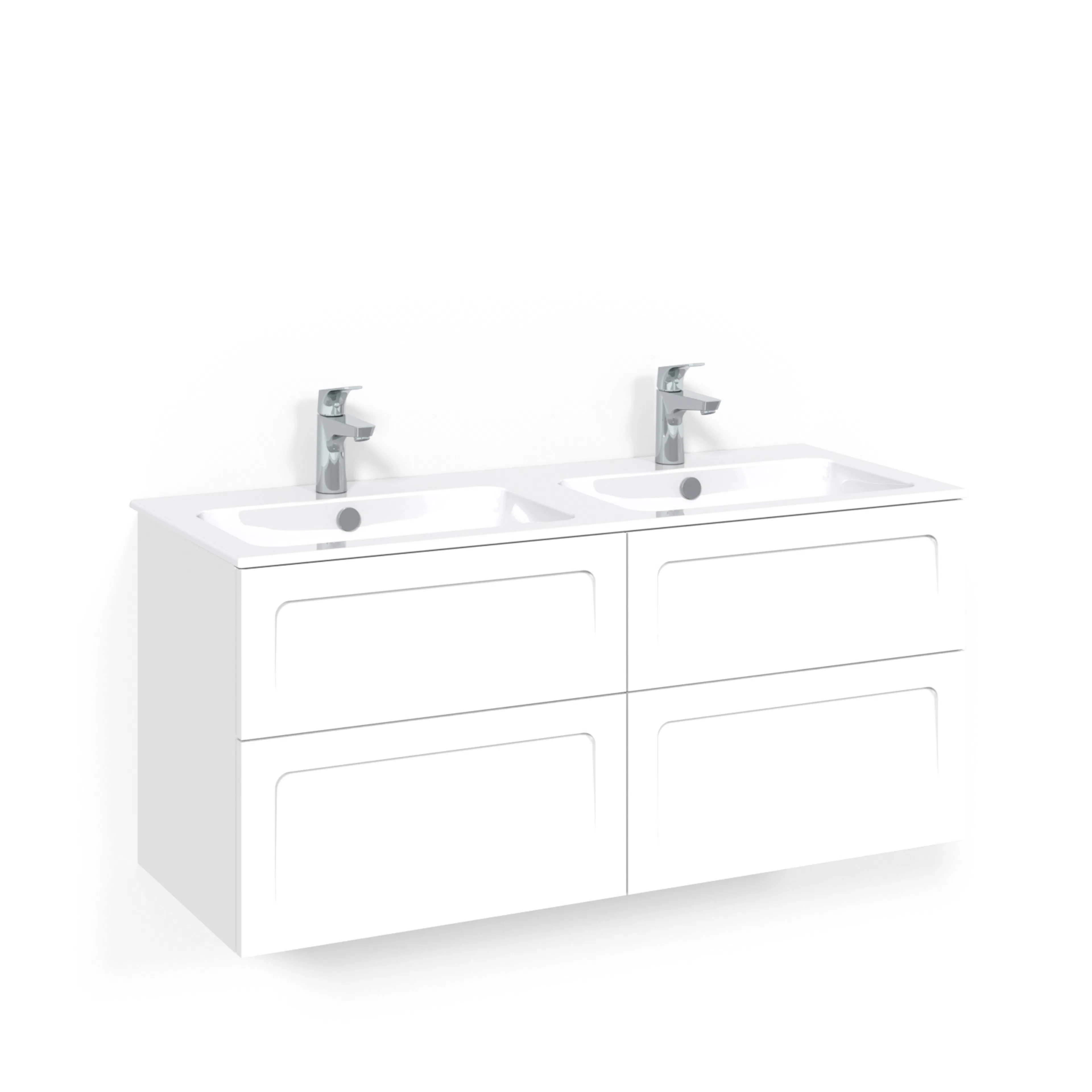 Tvättställsskåp Macro Design Crown Shape med Dubbelt Tvättställ