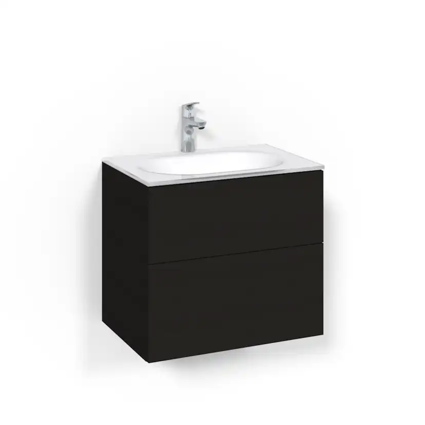 Tvättställsskåp Macro Design Crown Push Open Med Glastvättställ