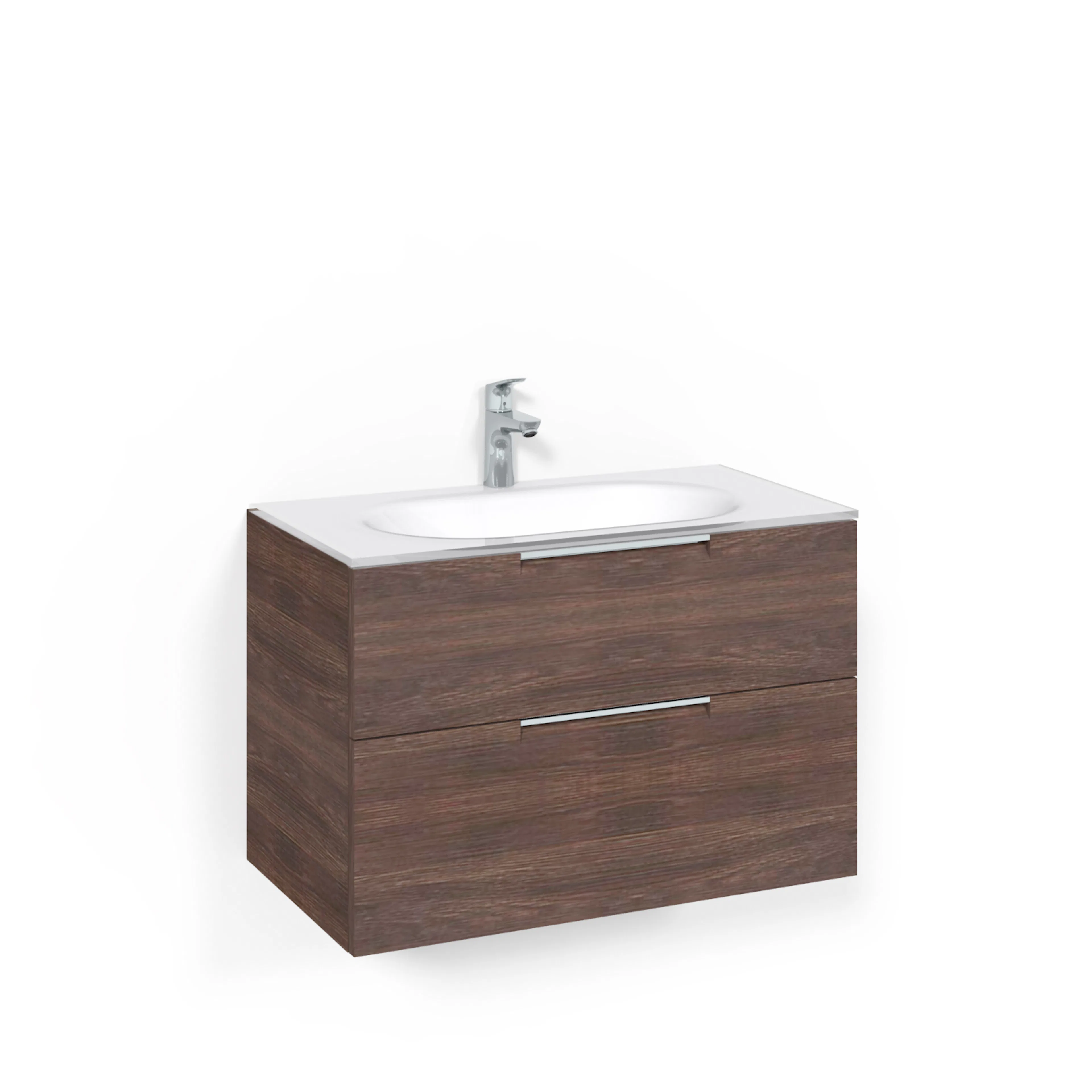 Tvättställsskåp Macro Design Crown Grip Med Glastvättställ