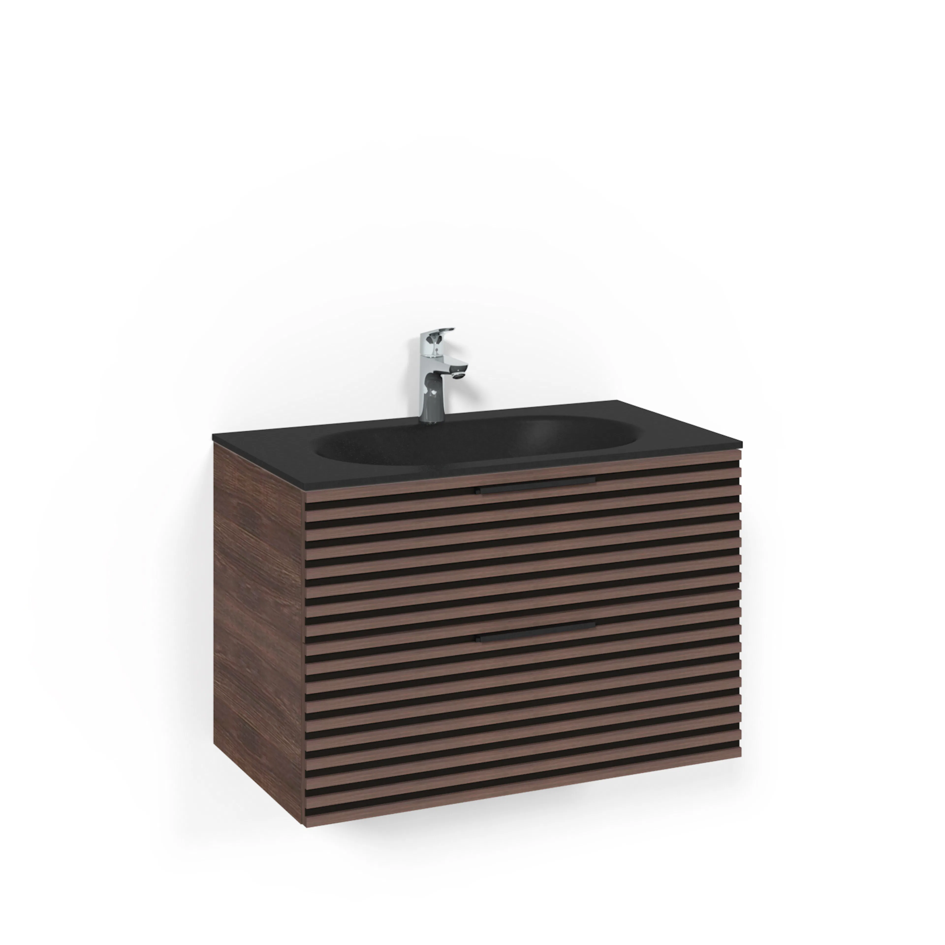 Tvättställsskåp Macro Design Crown Stripe Med Glastvättställ