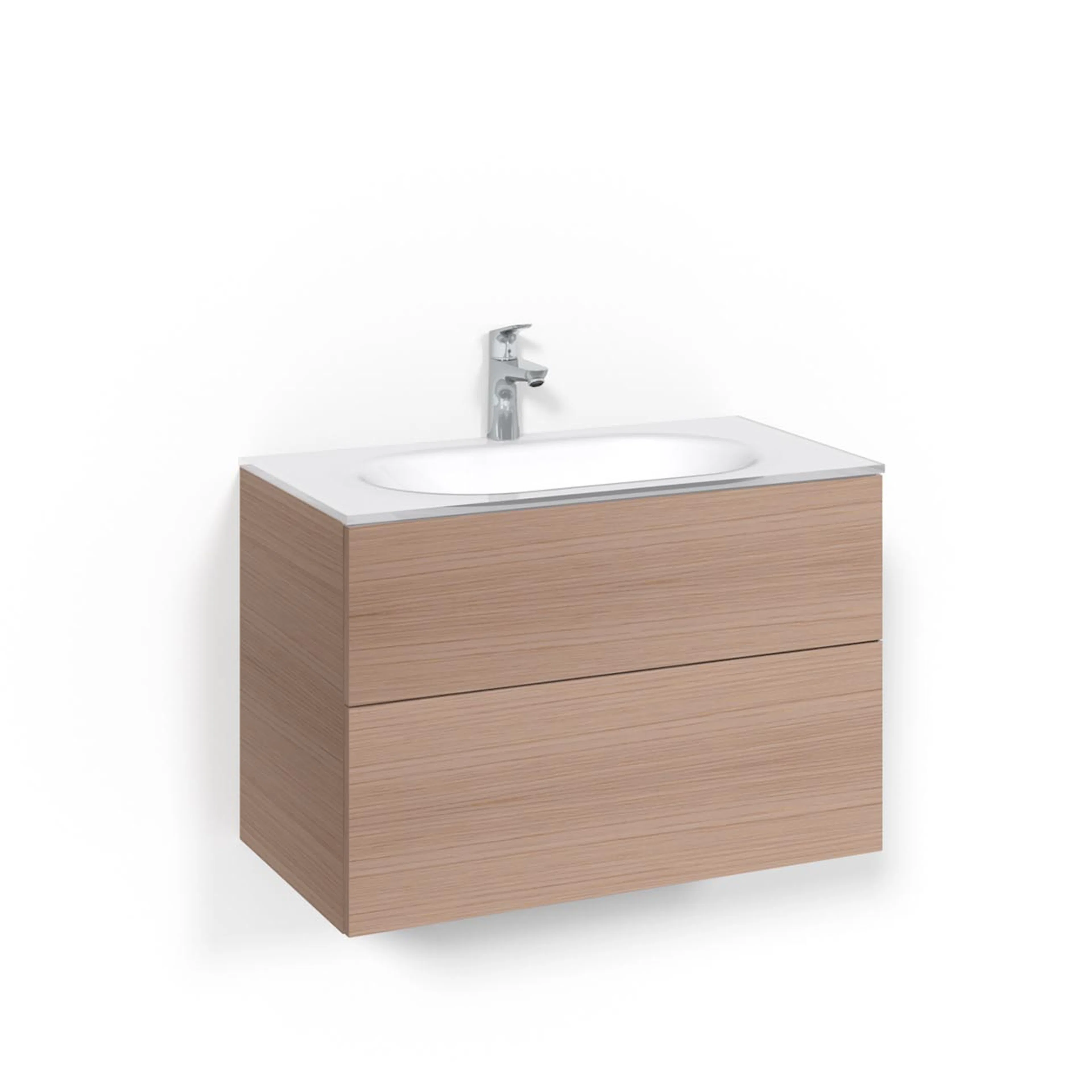 Tvättställsskåp Macro Design Crown Push Open Med Glastvättställ