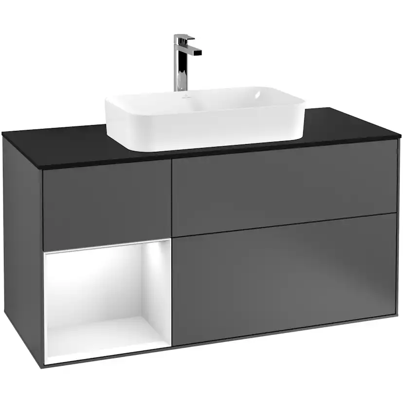 Tvättställsskåp Villeroy & Boch Finion med 3 Lådor Hylla och Bänkskiva för Fristående Tvättställ