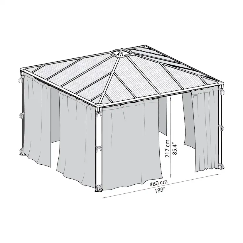 Gardinset Canopia by Palram till Trädgårdspaviljong Canopia by Palram Palermo 3000/3600