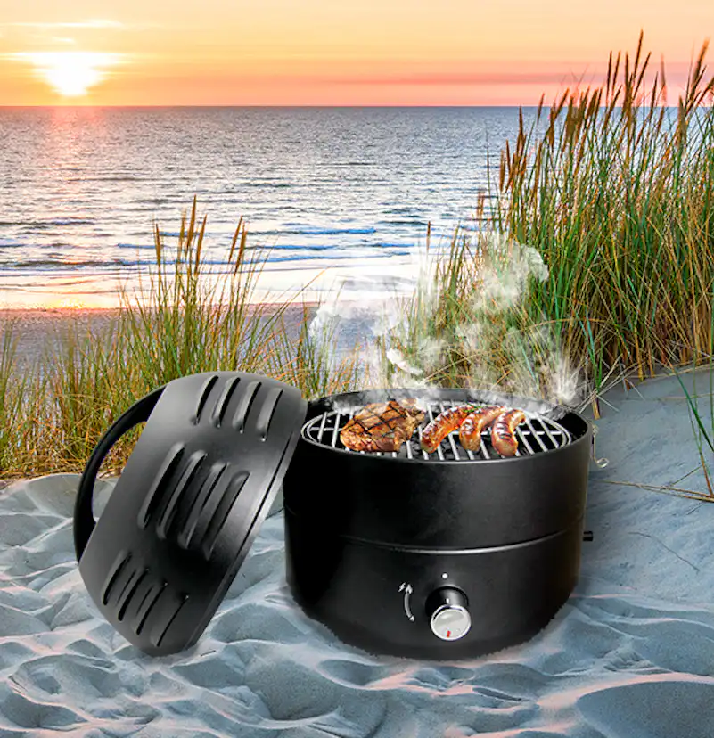 Portabel Gasolgrill Smart Living i Rostfritt Stål med Lock