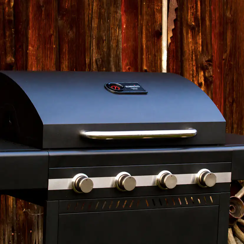 Gasolgrill Sunwind Karn Rostfritt Stål med Gjutgärnsgaller & 4 Brännare