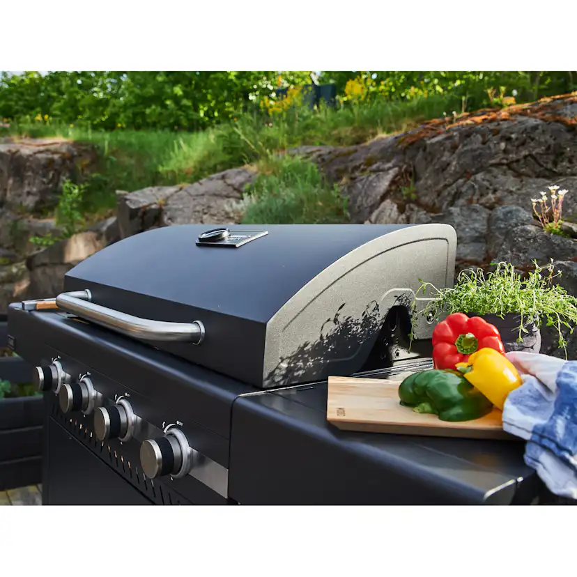 Gasolgrill Sunwind Karn Rostfritt Stål med Gjutgärnsgaller & 4 Brännare