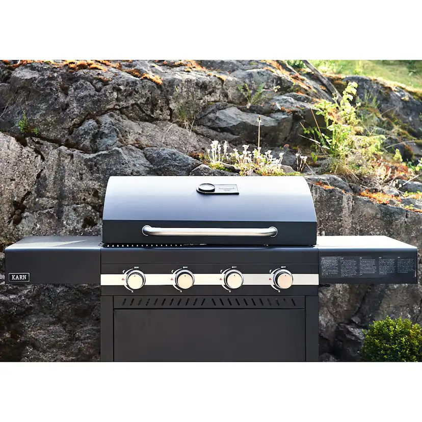 Gasolgrill Sunwind Karn Rostfritt Stål med Gjutgärnsgaller & 4 Brännare