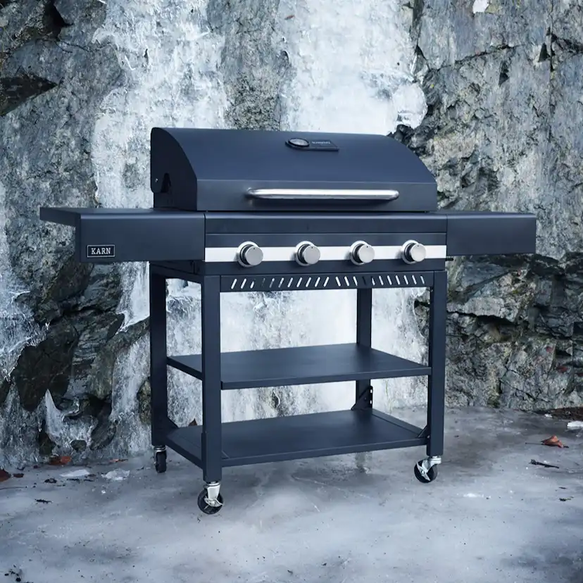 Gasolgrill Sunwind Karn Rostfritt Stål med Gjutgärnsgaller & 4 Brännare