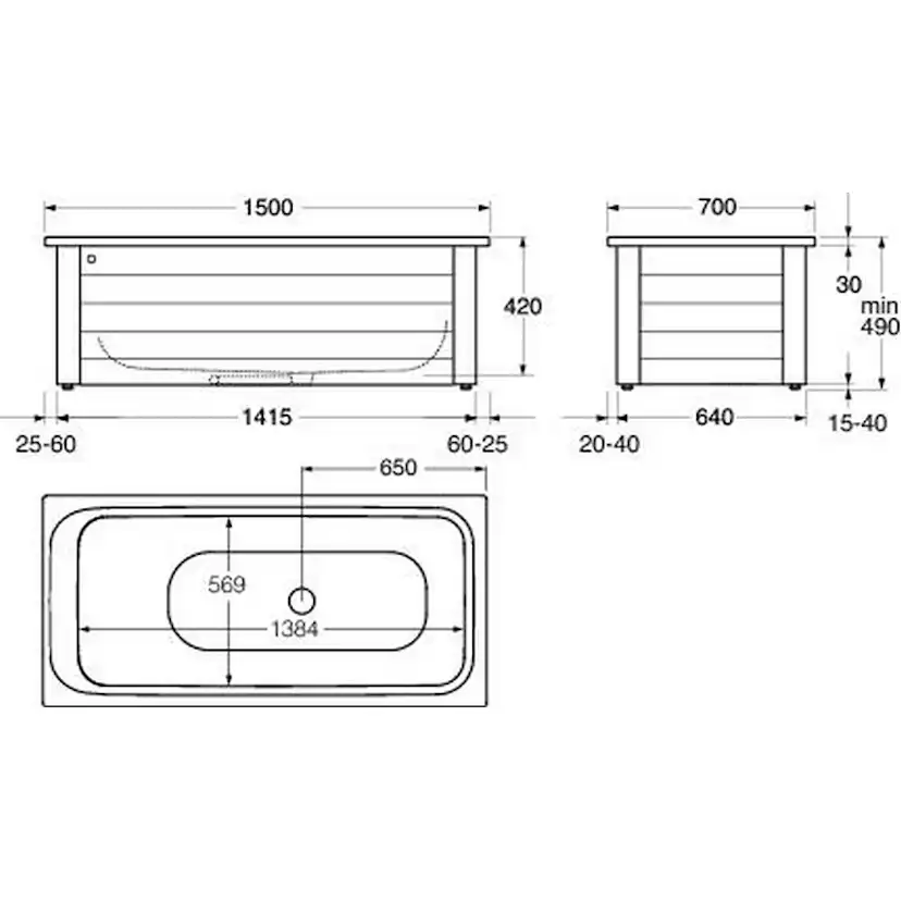 Badkar Gustavsberg 1504